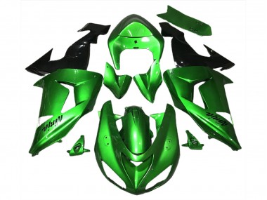 2006-2007 Green Glossy Black Kawasaki ZX10R Motorcycle Fairings