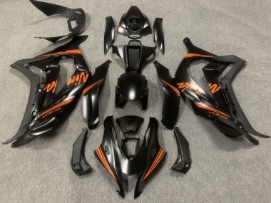 2016-2019 Matte Black Orange Ninja Kawasaki ZX10R Motorcycle Fairings