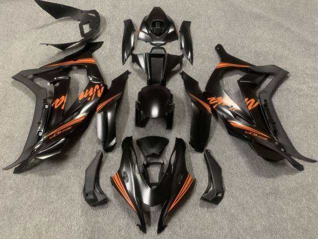 2016-2019 Matte Black Orange Ninja Kawasaki ZX10R Motorcycle Fairings
