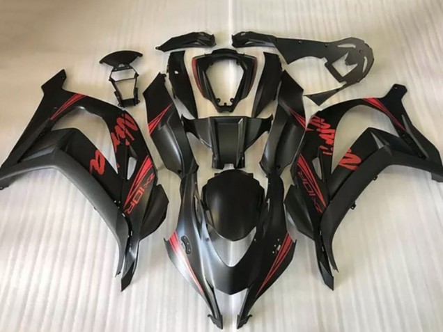 2016-2019 Matte Black Red Ninja Kawasaki ZX10R Motorcycle Fairings