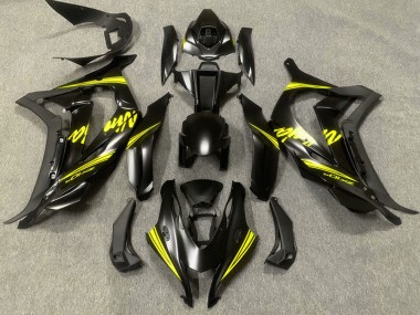 2016-2019 Matte Black Yellow Ninja Kawasaki ZX10R Motorcycle Fairings