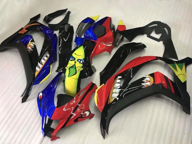 2016-2019 Red Blue Yllow Black Shark Kawasaki ZX10R Motorcycle Fairings