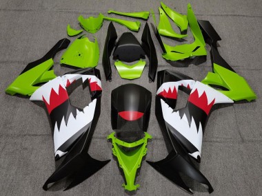2008-2010 Green Matte Black Red White Shark Kawasaki ZX10R Motorcycle Fairings