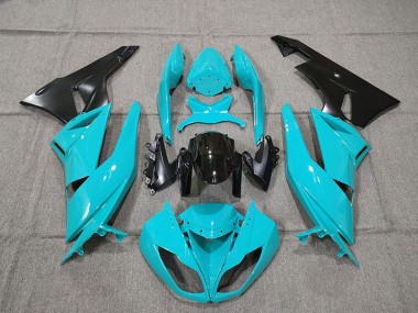 2009-2012 Blue Glossy Black Kawasaki ZX6R Motorcycle Fairing Kits