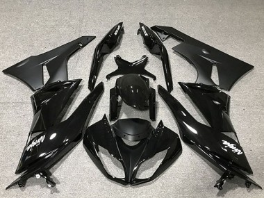 2009-2012 Glossy Black Matte Black Kawasaki ZX6R Motorcycle Fairing