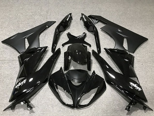 2009-2012 Glossy Black Matte Black Kawasaki ZX6R Motorcycle Fairing