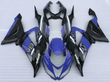 2013-2018 Blue Black White Kawasaki ZX6R Motorcycle Fairings