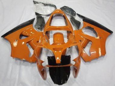 2000-2002 Orange Glossy Black Kawasaki ZX6R Motorcycle Fairings