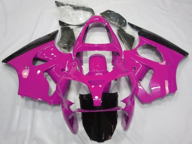 2000-2002 Pink Glossy Black Kawasaki ZX6R Motorcycle Fairings