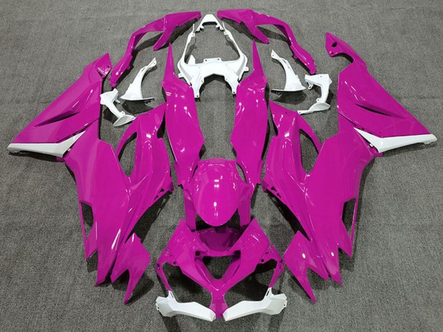 2019-2023 White Hot Pink Kawasaki ZX6R Motorcycle Fairings