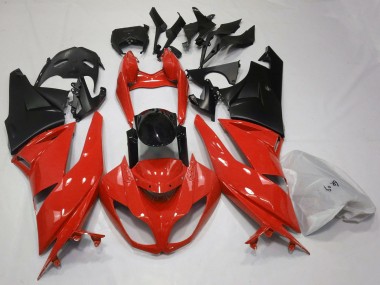 2009-2012 Red Glossy Black Matte Black Kawasaki ZX6R Motorcycle Fairings