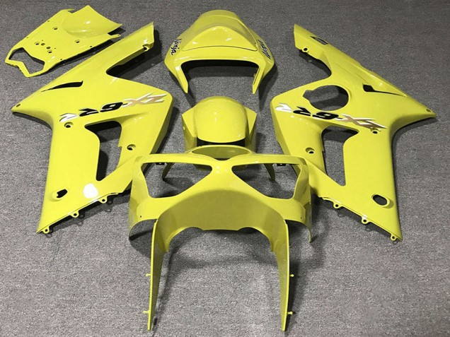 2003-2004 Yellow Kawasaki ZX6R Motorcycle Fairings
