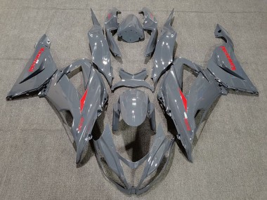 2013-2018 Nardo Grey Red Kawasaki ZX6R Motorcycle Fairings