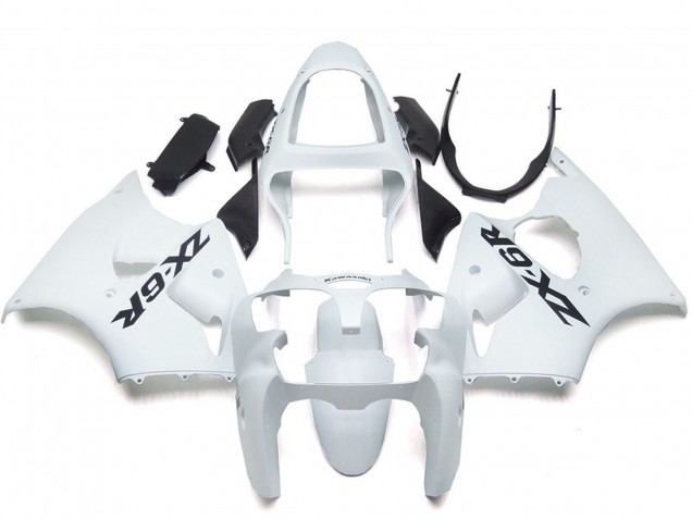 2000-2002 Glossy White Kawasaki ZX6R Motorcycle Fairings