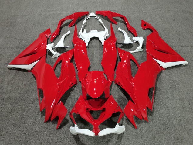 2019-2023 White Red Kawasaki ZX6R Motorcycle Fairings