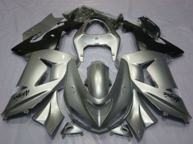 2003-2004 Silver Kawasaki ZX6R Motorcycle Fairings