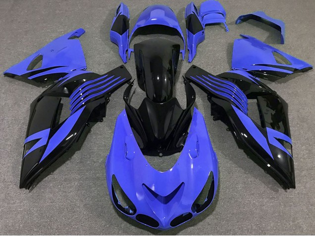 2006-2011 Blue Glossy Black Kawasaki ZX14R Motorcycle Fairings