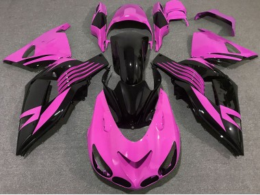 2006-2011 Pink Glossy Black Kawasaki ZX14R Motorcycle Fairings
