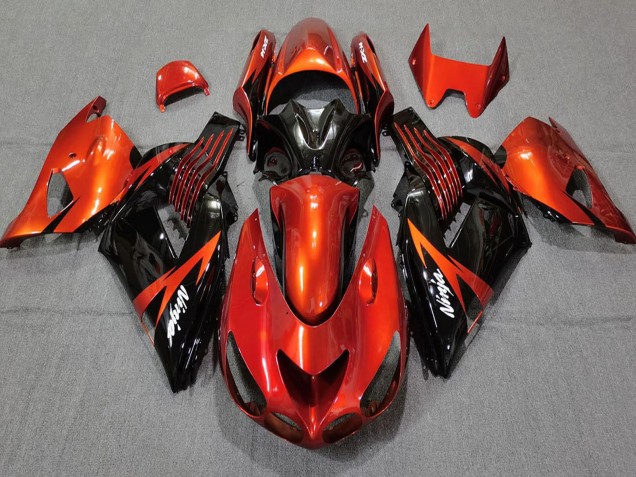 2006-2011 Red Glossy Black Kawasaki ZX14R Motorcycle Fairings
