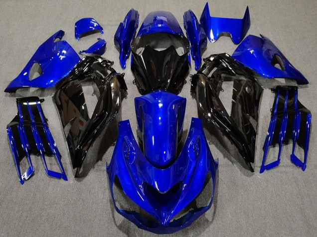 2012-2024 Blue Glossy Black Kawasaki ZX14R ZZR 1400 Motorcycle Fairing