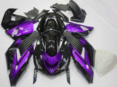2006-2011 Purple Glossy Black Kawasaki ZX14R Motorcycle Fairings