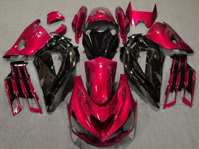2012-2021 Red Glossy Black Kawasaki ZX14R Motorcycle Fairings