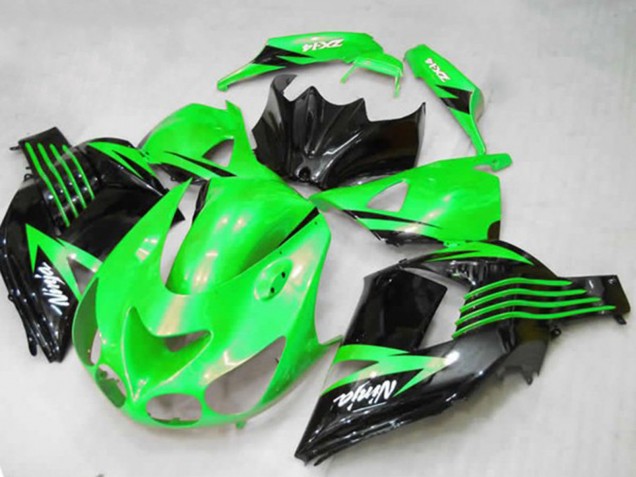 2012-2024 Green Glossy Black White Ninja Kawasaki ZX14R ZZR 1400 Motorcycle Fairings