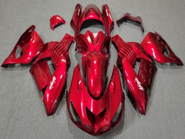 2006-2011 Red White Ninja Kawasaki ZX14R Motorcycle Fairings