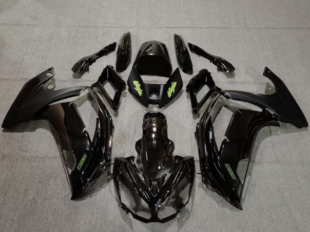 2009-2011 Glossy Black Green Kawasaki Ninja 650R Motorcycle Fairings