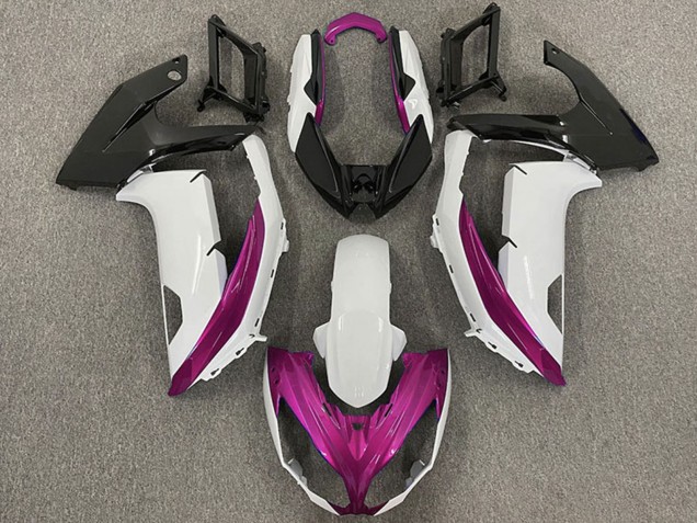 2009-2011 White Magenta Matte Black Kawasaki Ninja 650R Motorcycle Fairings