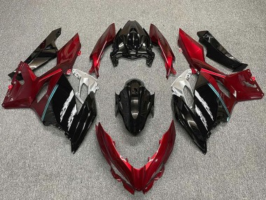 2018-2024 Red Glossy Black Kawasaki Ninja 400 Motorcycle Fairings