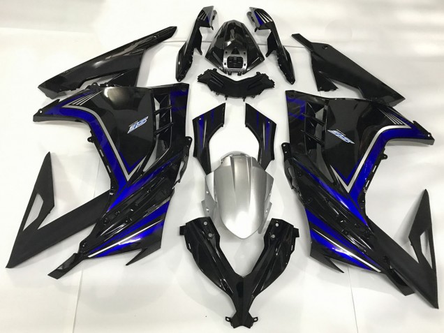 2013-2018 Glossy Black Blue Kawasaki Ninja 300 Motorcycle Fairings