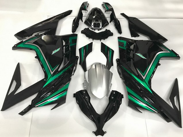 2013-2018 Glossy Black Emerald Green Kawasaki Ninja 300 Motorcycle Fairings