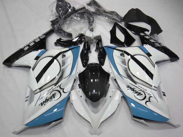 2013-2018 Glossy White Light Blue Black Kawasaki Ninja 300 Motorcycle Fairings
