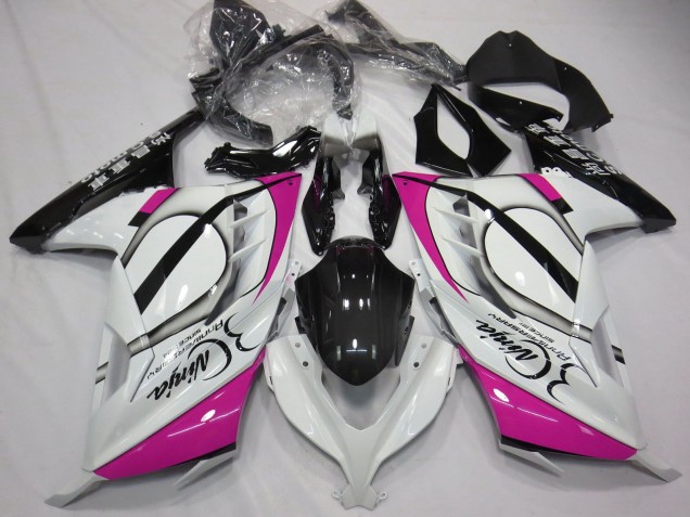 2013-2018 Glossy White Pink Black Kawasaki Ninja 300 Motorcycle Fairings