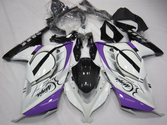 2013-2018 Glossy White Purple Black Kawasaki Ninja 300 Motorcycle Fairings