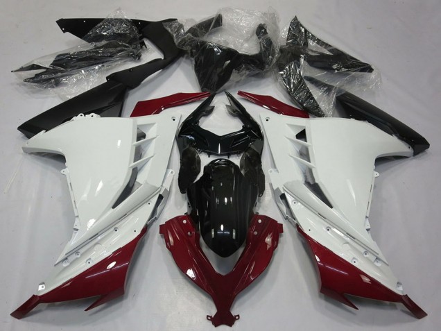 2013-2018 White Maroon Red Black Kawasaki Ninja 300 Motorcycle Fairings