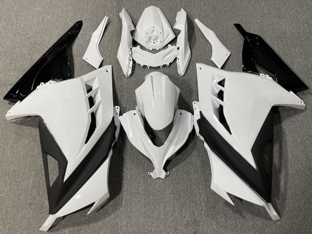 2013-2018 White Black Kawasaki Ninja 300 Motorcycle Fairings
