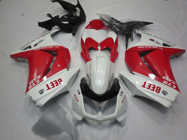 2008-2012 White Red Beet Kawasaki Ninja 250 Motorcycle Fairings