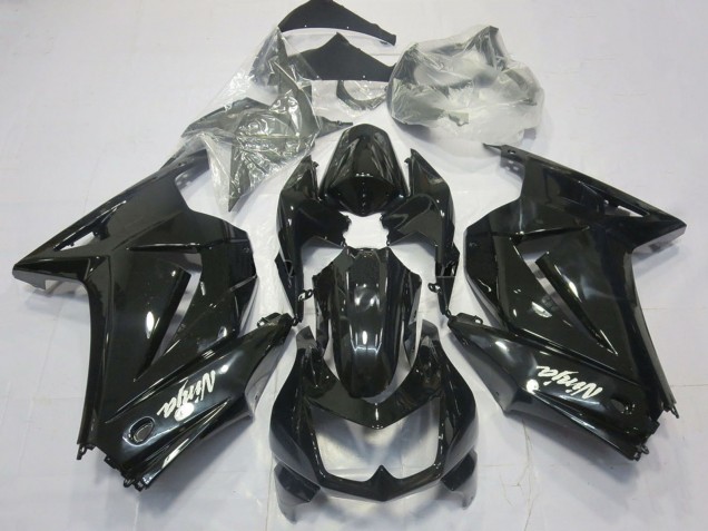 2008-2012 Glossy Black White Ninja Kawasaki Ninja 250 Motorcycle Fairings