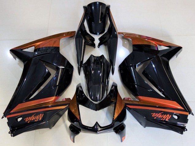 2008-2012 Glossy Black Orange Kawasaki Ninja 250 Motorcycle Fairings