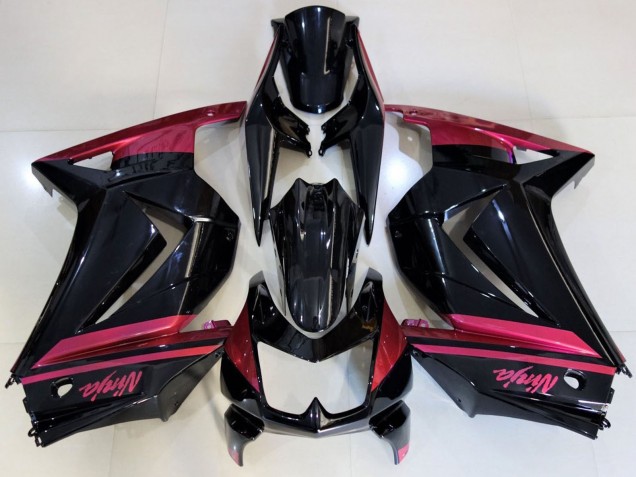 2008-2012 Glossy Black Red Kawasaki Ninja 250 Motorcycle Fairings