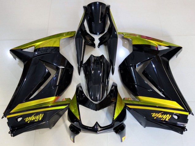 2008-2012 Glossy Black Yellow Kawasaki Ninja 250 Motorcycle Fairings