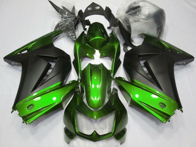 2008-2012 Green Matte Black Kawasaki Ninja 250 Motorcycle Fairings