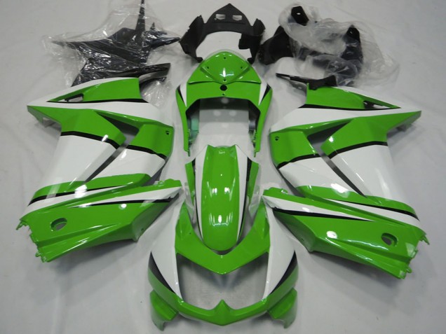 2008-2012 White Green Black Kawasaki Ninja 250 Motorcycle Fairings