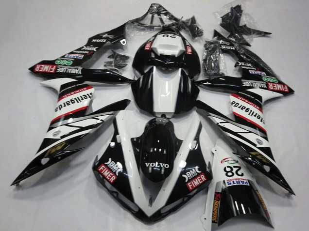 2004-2006 White Black Volvo Fimer Yamalube Sterilgarda 28 Yamaha R1 Motorcycle Fairings