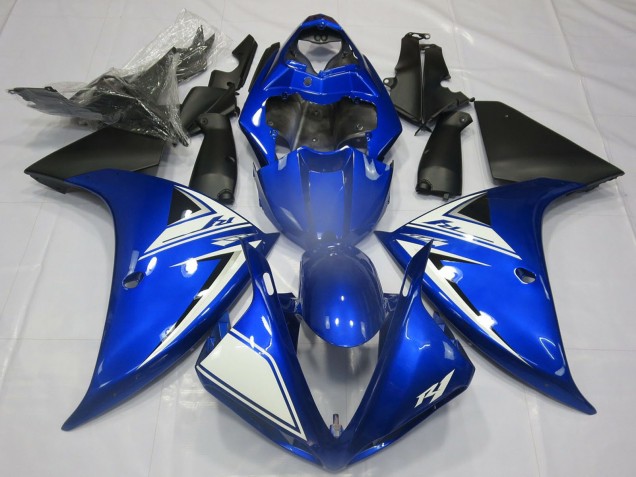 2012-2014 Blue White Matte Black Yamaha R1 Motorcycle Fairings