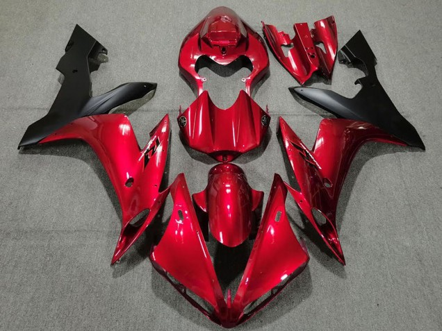 2004-2006 Candy Red Matte Black Yamaha R1 Motorcycle Fairings