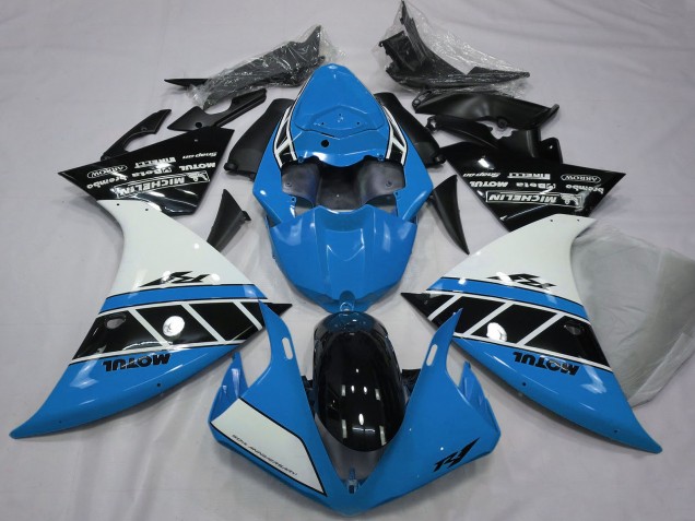 2012-2014 Blue White Glossy Black Yamaha R1 Motorcycle Fairings