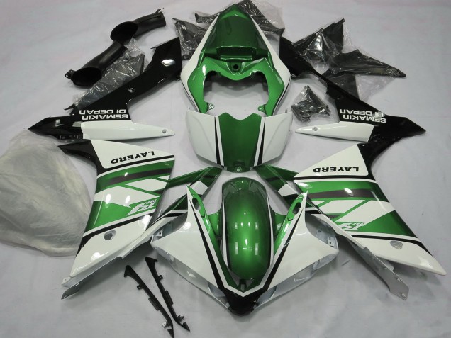2007-2008 White Green Black Yamaha R1 Motorcycle Fairings
